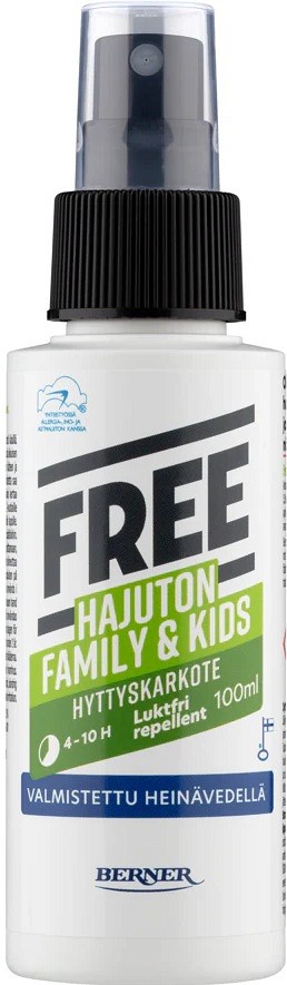 FREE FAMILY & KIDS SÄÄSE / PUUGI TÕRJEVAHEND LASTELE LÕHNATU 100ML