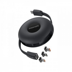 PROMATE Quiver Foldable magnetic cable USB-C to USB-C / Lightning / microUSB / 1m  ID