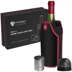 Prestigio комплект для охлаждения вина, черный/красный