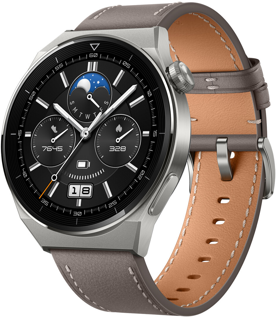 Huawei Watch GT 3 Pro Titanium 46 мм, titanium/кожа