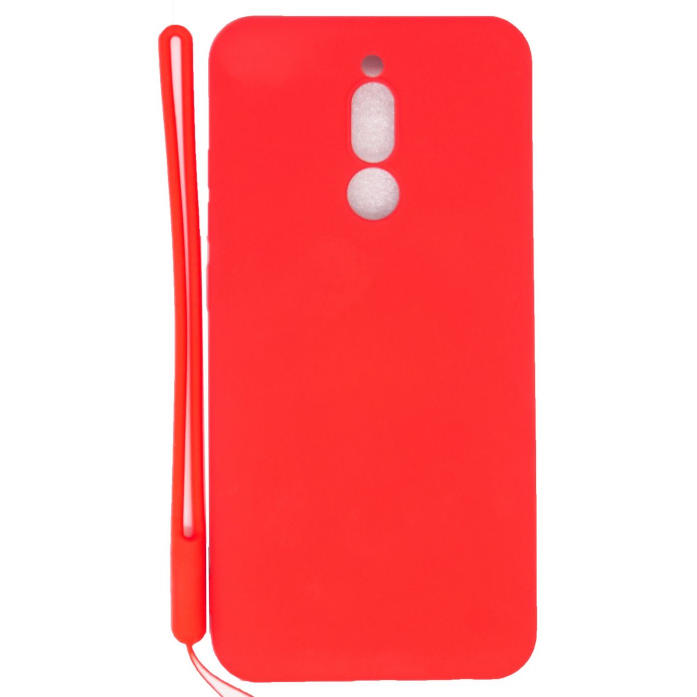 Xiaomi Redmi 8 Soft Touch Silicone Case with Strap Red