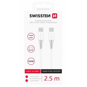 Swissten Power Delivery Data Cable USB-C to USB-C 5A (100W) 2.5m
