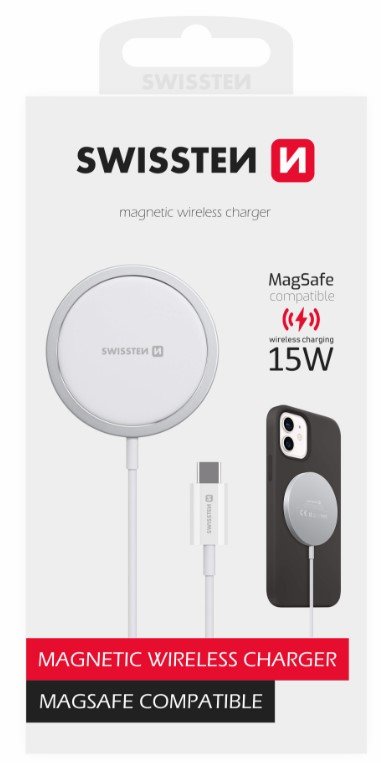 Swissten MagStick Wireless Charger 15W for Apple iPhone USB-C