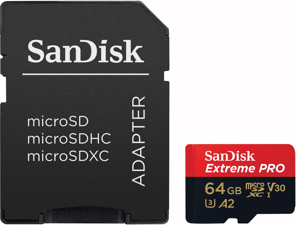 Sandisk mälukaart microSDXC 64GB Extreme Pro + adapter