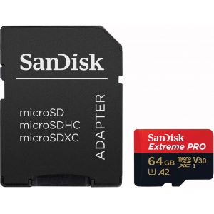 Sandisk карта памяти microSDXC 64GB Extreme Pro + adapter