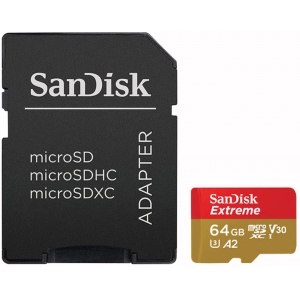 Sandisk карта памяти microSDXC 64GB Extreme Action + адаптер