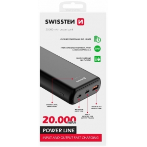Swissten Line Power Power Bank USB / USB-C / Micro USB / 20W / 20000 mAh