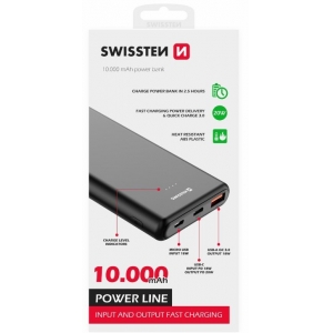 Swissten Line Power Power Bank USB / USB-C / Micro USB / 20W / 10000 mAh