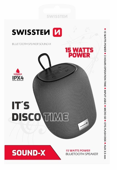 Swissten SOUND-X Portable Bluetooth Speaker USB / Micro SD / 15W / AUX