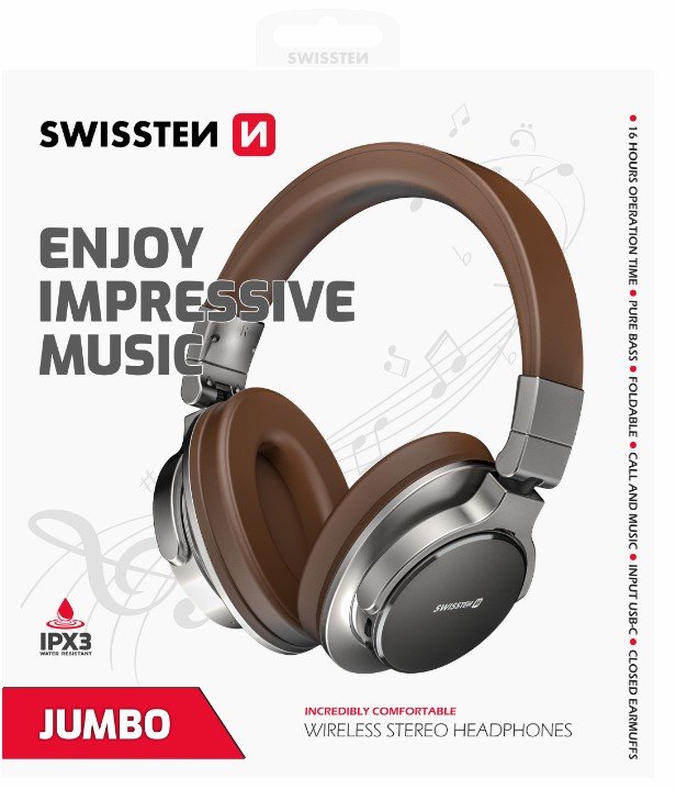 Swissten Jumbo Bluetooth Headphones with FM / AUX