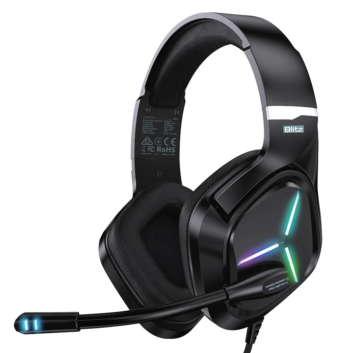 VERTUX Blitz Gaming Headphones 7.1 USB