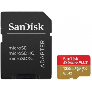 Sandisk карта памяти microSDXC 128GB Extreme Plus + адаптер