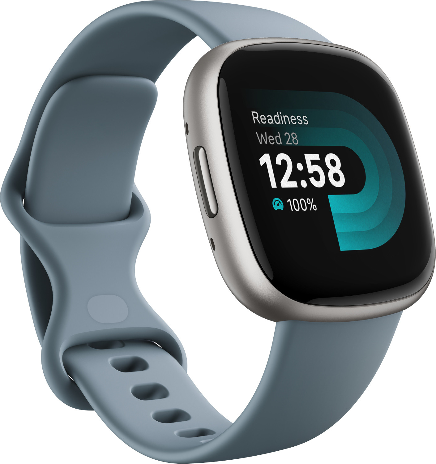 Fitbit Versa 4, waterfall blue/platinum