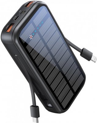 PROMATE SolarTank-20PDCi EcoLight™ Solar Power Bank 20000 mAh / QC3.0 / PD20W / Lightning / microUSB