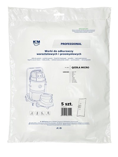 K&M Vacuum cleaner bags KARCHER WD2/WD3 KM-Q039.A (5 gab.)