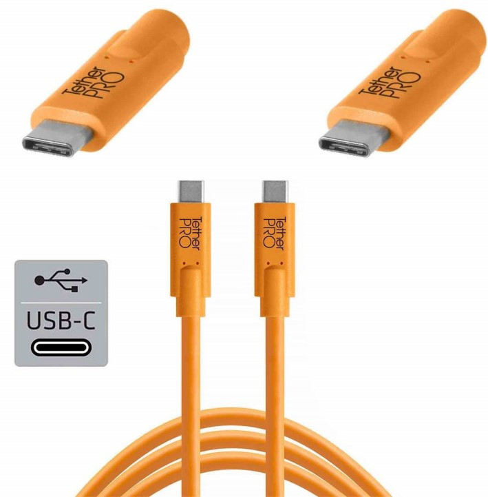 Tether Tools Pro кабель USB-C - USB-C 4,6 м, оранжевый