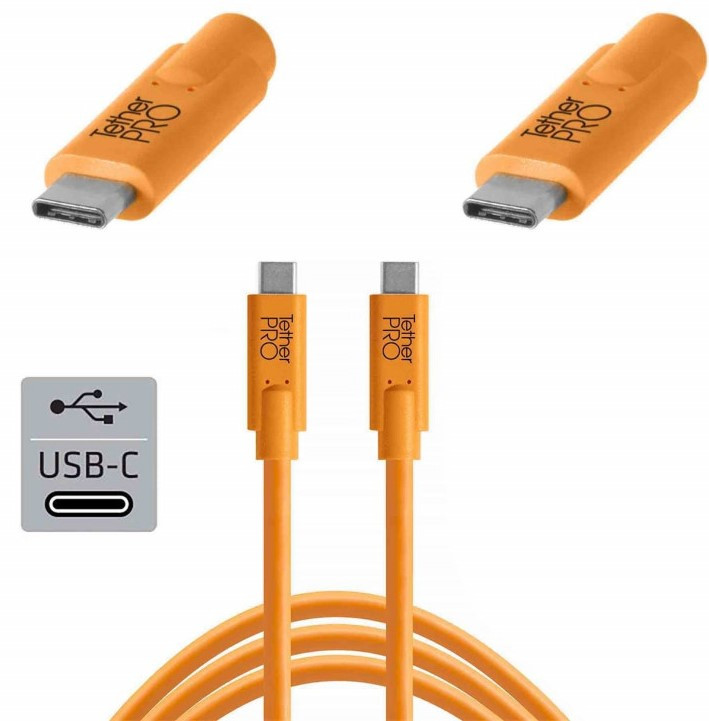 Tether Tools Pro kaabel USB-C - USB-C 4,6m, oranž