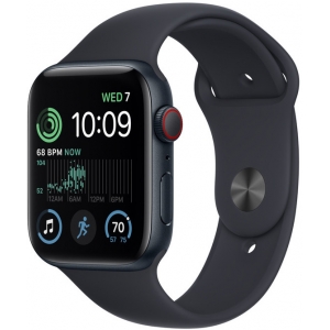 Apple Watch SE 2 GPS + Cellular 44mm Sport Band, midnight (MNPY3EL/A)
