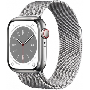 Apple Watch 8 GPS + Cellular 41mm Stainless Steel Milanese Loop, silver (MNJ83EL/A)