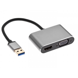 RoGer DrongDisplay Adapter USB to VGA/HDMI + Audio / iOS/Android/Windows/macOS