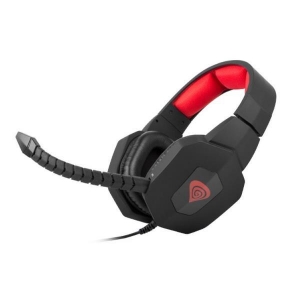 Natec Genesis H59 Gaming Headphones With Detachable Microphone and Audio Adapter Black-Red