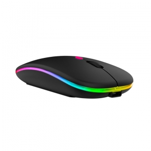 RoGer PM2 Silent Wireless Mouse 1600DPI / 2.4GHz / Bluetooth / LED