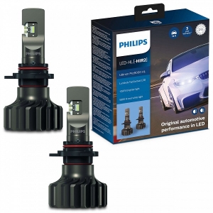 12V HIR2 / 9012 +250% LED PIRN KOMPLEKT 20W 1850LM PX22D 5800K 2TK PHILIPS