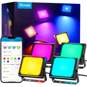 Govee H7060 RGBIC LED Комплект умных прожекторов IP65 / Bluetooth / Wi-Fi / 4шт.