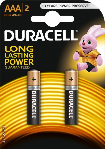 Duracell AAA MN2400 Alkaline LR03 1.5V Batteries (2pcs) (EU Blister)