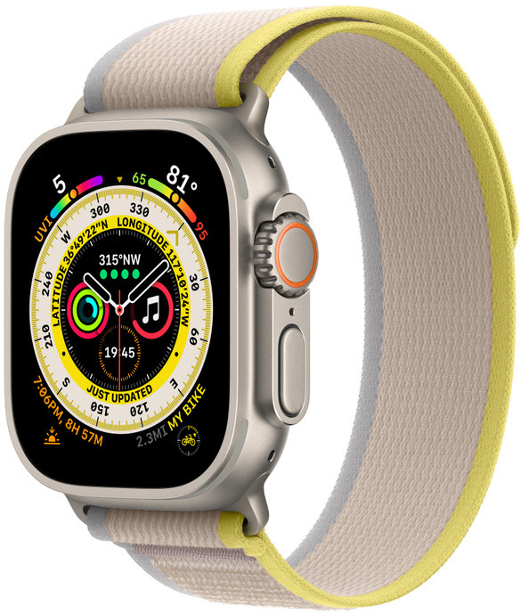 Apple Watch Ultra GPS + Cellular 49mm Trail Loop M/L, yellow/beige (MQFU3EL/A)