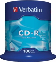 Verbatim Blank CD-R 700MB 1x-52X Extra Protection, 100 Pack Spindle