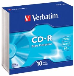 Verbatim Матрицы  CD-R  700MB 1x-52x Extra Protection Surface 10 Pack Slim