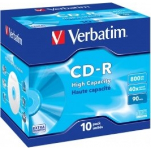 Verbatim Blank CD-R 800MB 1x-40x Extra Protection, 10 Pack Jewel