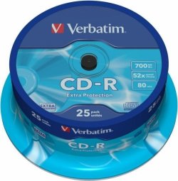 Verbatim Blank CD-R 700MB 1x-52x Extra Protection, 25 Pack Spindle