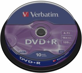 Verbatim Blank DVD+R AZO 4.7GB 16x 10 Pack Spindle
