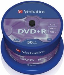 Verbatim Blank DVD+R AZO 4.7GB 16x 50 Pack Spindle