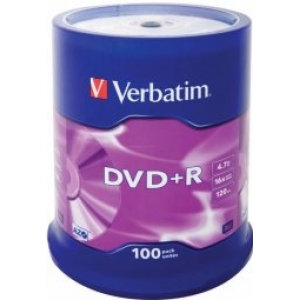 Verbatim Black DVD+R AZO  4.7GB 16x 100 Pack, Spindle