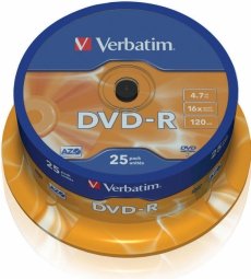 Verbatim Blank DVD-R AZO  4.7GB 16x 25 pack Spindle