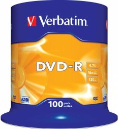 Verbatim Blank DVD-R AZO 4.7GB 16x 100 Pack Spindle