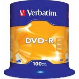 Verbatim Blank DVD-R AZO 4.7GB 16x 100 Pack Spindle