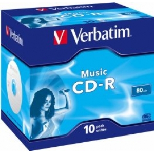 Verbatim Blank CD-R Audio 80Min Music 10 Pack Jewel