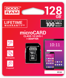 Goodram  microSDXC class 10 UHS I 128GB Memory Card + Adapter