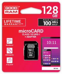 Goodram  microSDXC class 10 UHS I 128GB Карта памяти + Адаптер