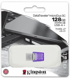 Kingston 128GB microDuo 3C USB Type-A + USB Type-C Флеш Память