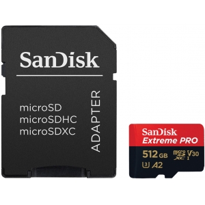 Sandisk карта памяти microSDXC 512GB Extreme Pro + адаптер
