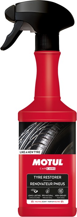 MOTUL TYRE RESTORER REHVI HOOLDUS- JA PUHASTUSAINE  /  REHVILÄIGE 500ML / PIHUSTI (CARCARE)