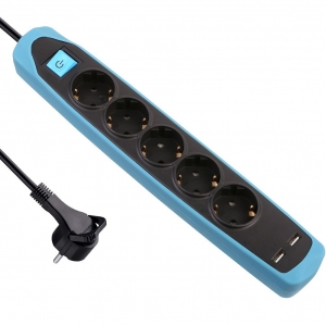 Electraline 62157 Multisocket 5P / 2xUSB / 2m