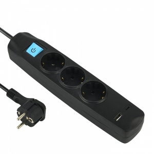 Electraline 62164 Удлинитель 3P USB + USB-C Max.17W 1.5m