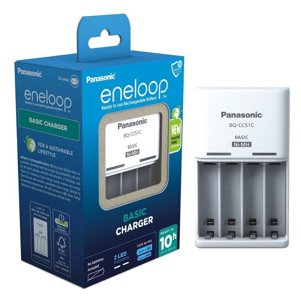 Panasonic Eneloop Batteries Charger + 4x AA 2000 mAh