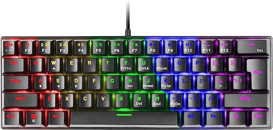 Mars Gaming MK60BRUS Игровая механическая клавиатура RGB / Brown Switch / US